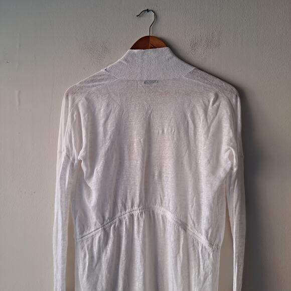 Club Monaco Open Front Cardigan Sweater Drawstring Waist White Women's Size XS - Picture 6 of 10